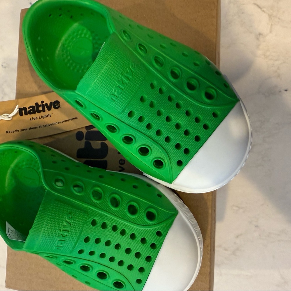 Native Kids Jefferson Shoes - Green and White